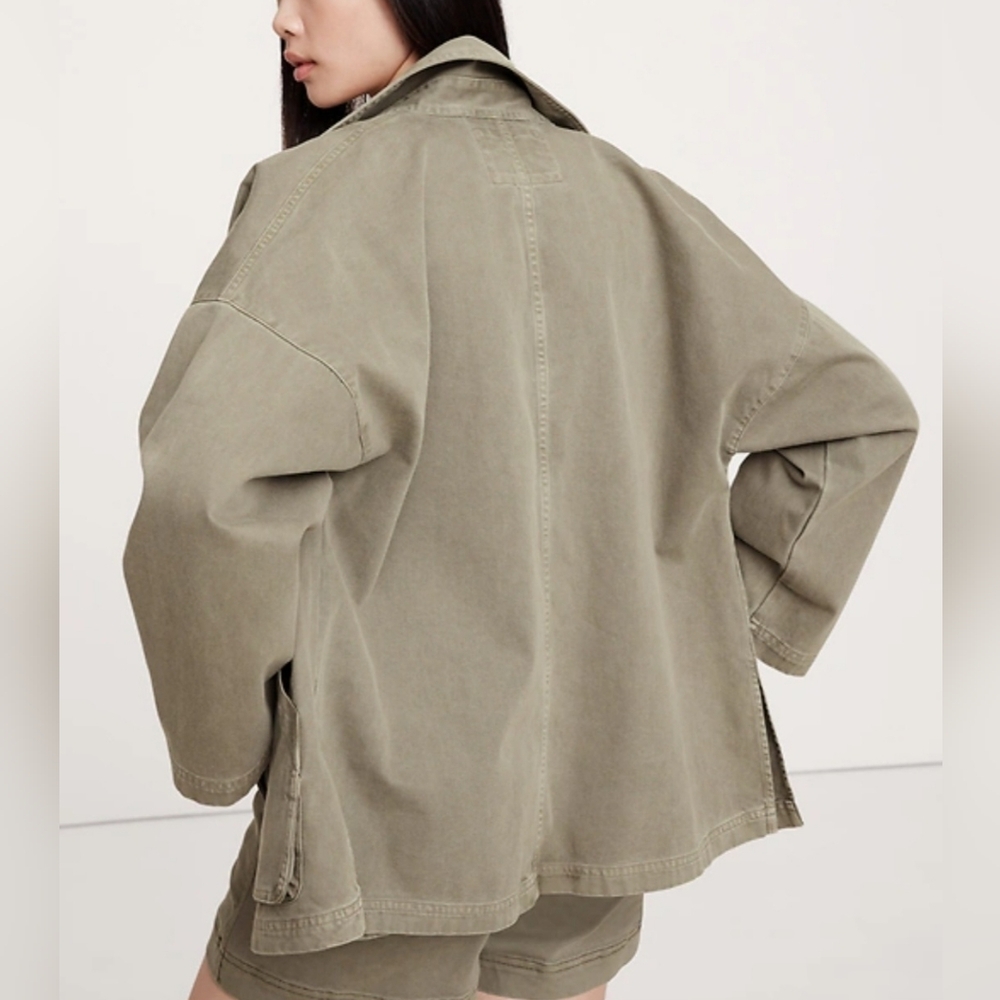 NWT Washed Cotton Chore Jacket, Desert Thyme Green, Size M - Picture 4 of 9